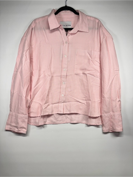 Lola River Tops - ✨Lola River Pink Stripe Casual Button-Down Shirt Size XL